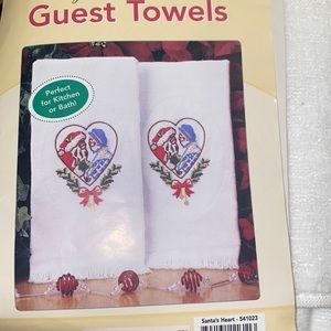 New Craftways Cross Stitch Tea Towel Set- Santa’s heart